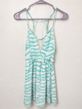 Pins & Needles Teal and White Lace Trim Slip